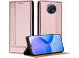 Custodia Per Xiaomi Redmi Note 9T In Pelle Con Funzione Di Supporto Rosa