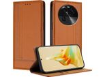 Custodia Per Oppo Find X6 In Pelle Con Funzione Stand Brown