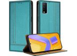 Custodia Per Vivo Y20 In Pelle Con Funzione Stand Verde