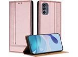 Custodia Per Motorola Moto G62 5G In Pelle Con Funzione Stand Rosa