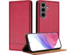 Custodia Per Telefono Cellulare Per Samsung Galaxy S24 Plus In Pelle Flip Custodia Protettiva Con Funzione Stand Rosso
