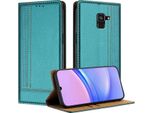 Custodia Per Cellulare Per Samsung Galaxy A8 2018 In Pelle Flip-Up Custodia Protettiva Con Funzione Stand Verde