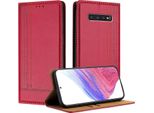 Custodia Per Telefono Cellulare Per Samsung Galaxy S10 Plus In Pelle Flip Custodia Protettiva Con Funzione Stand Rosso