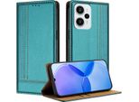 Custodia Per Xiaomi Poco F5/Redmi Note 12 Turbo In Pelle Flip Case Con Funzione Stand Verde