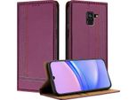 Custodia Per Telefono Cellulare Per Samsung Galaxy A8 2018 In Pelle Flip Custodia Protettiva Con Funzione Stand Viola