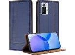 Custodia Per Xiaomi Redmi Note 10 Pro/Note 10 Pro Max Custodia Flip In Pelle Con Funzione Stand Blu