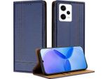 Custodia Per Xiaomi Poco X5 Pro/Redmi Note 12 Pro 5G In Pelle Flip Case Con Funzione Stand Blu