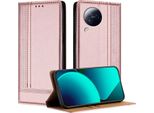 Custodia Per Xiaomi Civi 3 In Pelle Con Funzione Di Supporto Rosa