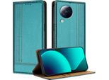 Custodia Per Xiaomi Civi 3 In Pelle Con Funzione Di Supporto Verde