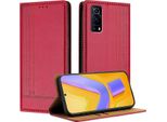 Custodia Per Vivo Y52S In Pelle Con Funzione Stand Rosso