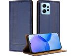 Custodia Per Xiaomi Redmi Note 12 4G In Pelle Flip Case Con Funzione Stand Blu
