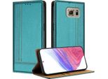 Custodia Per Telefono Cellulare Per Samsung Galaxy S6 In Pelle Flip Custodia Protettiva Con Funzione Stand Verde