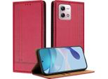 Custodia Per Motorola Moto G Stylus 4G 2023 In Pelle Con Funzione Di Stand Rosso