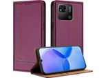 Custodia Per Xiaomi Redmi 10A / Redmi 9C In Pelle Con Funzione Di Supporto Viola