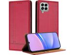 Custodia Per Samsung Galaxy M33 5G In Pelle Con Funzione Stand Rosso