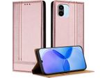 Custodia Per Xiaomi Redmi A1 In Pelle Con Funzione Di Supporto Rosa