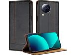 Custodia Per Xiaomi Civi 3 In Pelle Con Funzione Di Supporto Nero