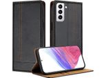 Custodia Per Telefono Cellulare Per Samsung Galaxy S21+ 5G In Pelle Flip Custodia Protettiva Con Funzione Stand Nero