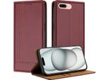 Custodia Per Iphone 8 Plus/7 Plus/6S Plus/6 Plus In Pelle Con Funzione Stand Rosso Scuro