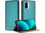 Custodia Per Xiaomi Poco F3/Redmi K40/K40 Pro In Pelle Con Funzione Stand Verde