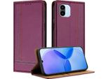 Custodia Per Xiaomi Redmi A1 In Pelle Con Funzione Di Supporto Viola