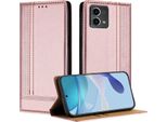 Custodia Per Motorola Moto G Stylus 5G 2024 In Pelle Con Funzione Di Supporto Rosa