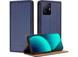 Custodia Per Xiaomi 11T / 11T Pro In Pelle Flip Case Con Funzione Stand Blu