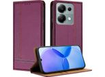 Custodia Per Xiaomi Redmi Note 13 Pro 4G In Pelle Con Funzione Di Supporto Viola