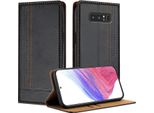 Custodia Per Telefono Cellulare Per Samsung Galaxy Note 8 In Pelle Flip Custodia Protettiva Con Funzione Stand Nero