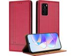 Custodia Per Huawei P40 In Pelle Con Funzione Stand Rosso