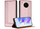 Custodia Per Huawei Nova 8I/Honor 50 Lite In Pelle Con Funzione Stand Rosa