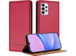 Custodia Per Telefono Cellulare Per Samsung Galaxy A23 5G/4G In Pelle Flip Custodia Protettiva Con Funzione Di Stand Rosso