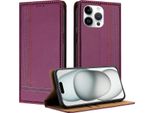 Custodia Per Iphone 15 Pro Max In Pelle Con Funzione Di Supporto Viola