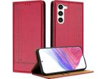 Custodia Per Telefono Cellulare Per Samsung Galaxy S23 In Pelle Flip Custodia Protettiva Con Funzione Stand Rosso