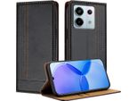 Custodia Per Xiaomi Redmi Note 13 Pro 5G In Pelle Flip Case Con Funzione Stand Nero