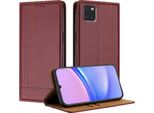 Custodia Per Samsung Galaxy Note 10 Lite In Pelle Con Funzione Stand Rosso Scuro