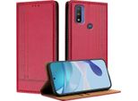 Custodia Per Motorola Moto G Pure/Moto G Play (2023) Custodia Flip In Pelle Con Funzione Stand Rosso