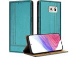 Custodia Per Telefono Cellulare Per Samsung Galaxy S6 Edge In Pelle Flip Custodia Protettiva Con Funzione Stand Verde