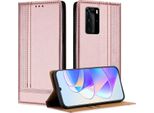 Custodia Per Huawei P40 Pro In Pelle Con Funzione Stand Rosa