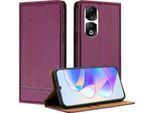 Custodia Per Telefono Cellulare Per Honor 90 Pro In Pelle Flip Custodia Protettiva Con Funzione Di Stand Viola