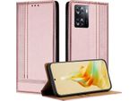 Custodia Per Oppo A57 4G In Pelle Con Funzione Di Supporto Rosa