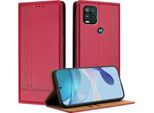 Custodia Per Motorola Moto G Stylus 5G 2021 In Pelle Con Funzione Stand Rosso