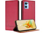 Custodia Per Oppo Find X5 Lite In Pelle Con Funzione Stand Rosso