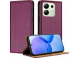 Custodia Per Xiaomi Redmi Note 13 4G In Pelle Con Funzione Di Supporto Viola