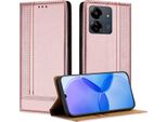 Custodia Per Xiaomi Poco C65/Poco M6 5G/Redmi 13C Custodia Flip In Pelle Con Funzione Stand Rosa