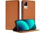 Custodia Per Xiaomi Civi 1S In Pelle Con Funzione Di Supporto Marrone
