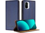 Custodia Per Xiaomi Poco F3/Redmi K40/K40 Pro In Pelle Con Funzione Stand Blu