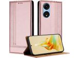 Custodia Per Oppo A1 Pro In Pelle Con Funzione Di Supporto Rosa