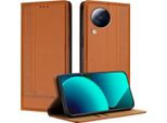 Custodia Per Xiaomi Civi 3 In Pelle Con Funzione Di Supporto Marrone