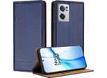 Custodia Per Oneplus Nord Ce 2 5G In Pelle Con Funzione Stand Blu